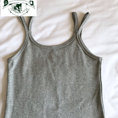 HLCOMAN白色吊带背心女无袖内搭性感显瘦螺纹棉针织百搭打底外穿上衣夏