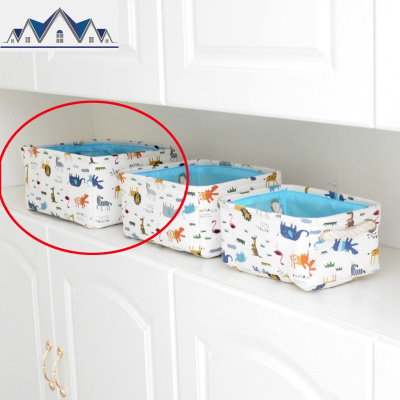 ins儿童玩具收纳篮卡通收纳筐床头桌面零食杂物整理箱帆布收纳盒 三维工匠收纳箱