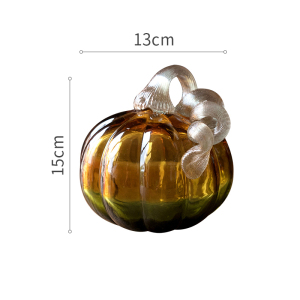 美帮汇玻璃瓜摆件 手工艺术琉璃餐厅餐桌装饰寓意收获 万圣节 Vale