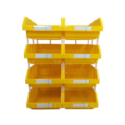 翌嘉YJ4121778 斜口组合式零件盒收纳分类货架型盒箱 黄色 8只装 820*603*1070