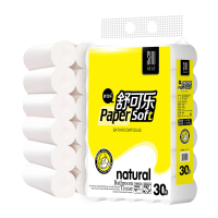 舒可乐卫生纸家用原生木浆无芯卷纸 五层加厚30卷每提 整提大卷便携实惠装擦手纸厕纸巾 母婴可用 1提装