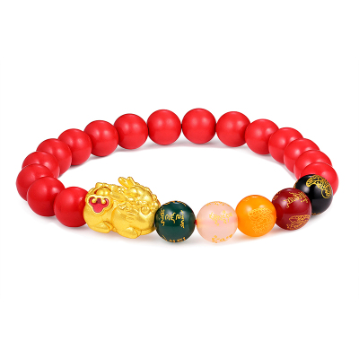 时来运转鸿运貔貅手串 足金0.03克+足银1克 0.03