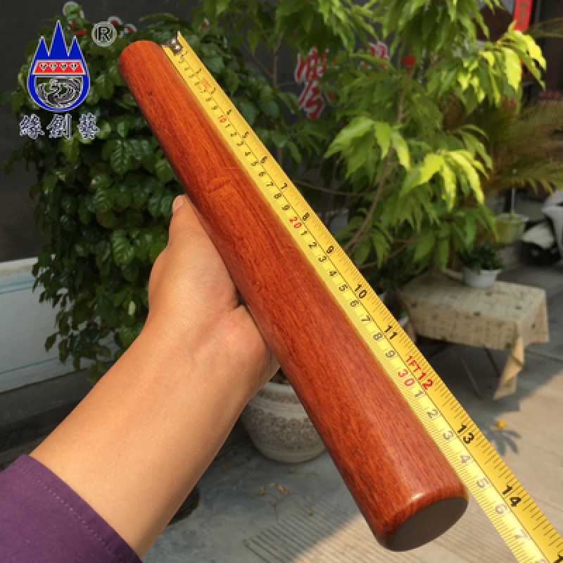 红木擀面杖实木防身棍缅甸花梨大圆木棍居家摆件车载应急棒 敬平 35