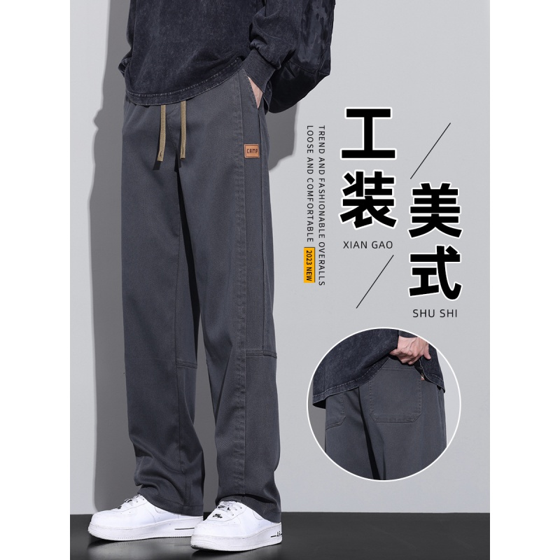 高街百搭工装裤男士直筒宽松美式潮牌男生休闲阔腿长裤男
