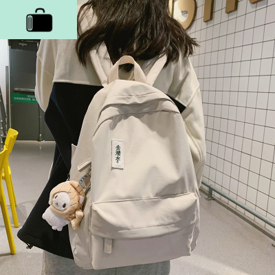 书包女韩版高中学生简约百搭背包原宿ulzzang初中生大学生双肩包NEW LAKE