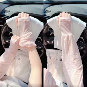防晒冰袖女薄款开车袖套防紫外线蕾丝透气护袖宽松夏季仙女士冰丝3759Z