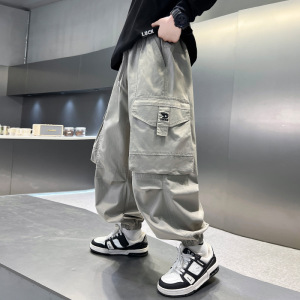 男童工装裤春秋款2026新款儿童装春季休闲运动裤子痞帅气男孩春装