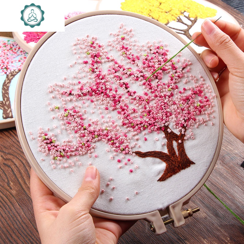 2020新款刺绣diy戳戳绣十字绣小件古风挂件丝带简单自己手工2019 封后