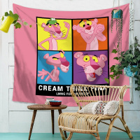 美帮汇粉红豹INS北欧芭蕉叶床头卧室客厅墙壁装饰挂毯墙挂布桌布背景布 图五 150高*200宽厘米