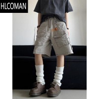 HLCOMAN日系复古多口袋工装短裤男女夏季宽松水洗直筒机能风五分裤休闲裤