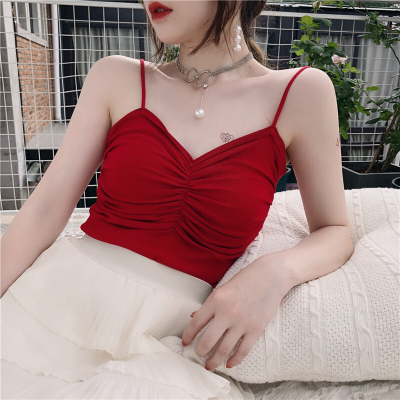 性感百搭搭西服的吊带女内搭性感无袖针织打底小背心外穿网红上衣潮夏