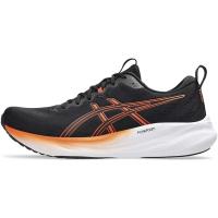 ASICS跑步鞋男缓震透气耐磨支撑黑色橙色网面透气轻便舒适公路