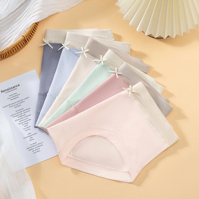 薄荷软糖~桑蚕丝7A女士内裤透气裆无痕内裤女中腰三角内裤