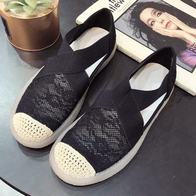 述雅包头镂空罗马网凉鞋女平底ins潮防滑牛筋底渔夫鞋夏季新款