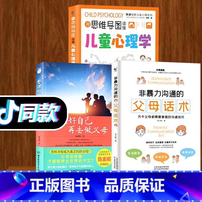 [3册]父母话术+整理好自己在做父母+用思维导图读懂儿童心理学 [正版]抖音同款用思维导图读懂儿童心理学育儿书籍父母必读