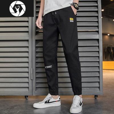 HongZun休闲裤男韩版潮流直筒宽松牛仔裤子潮牌百搭束脚长裤男工装速干D工装制服
