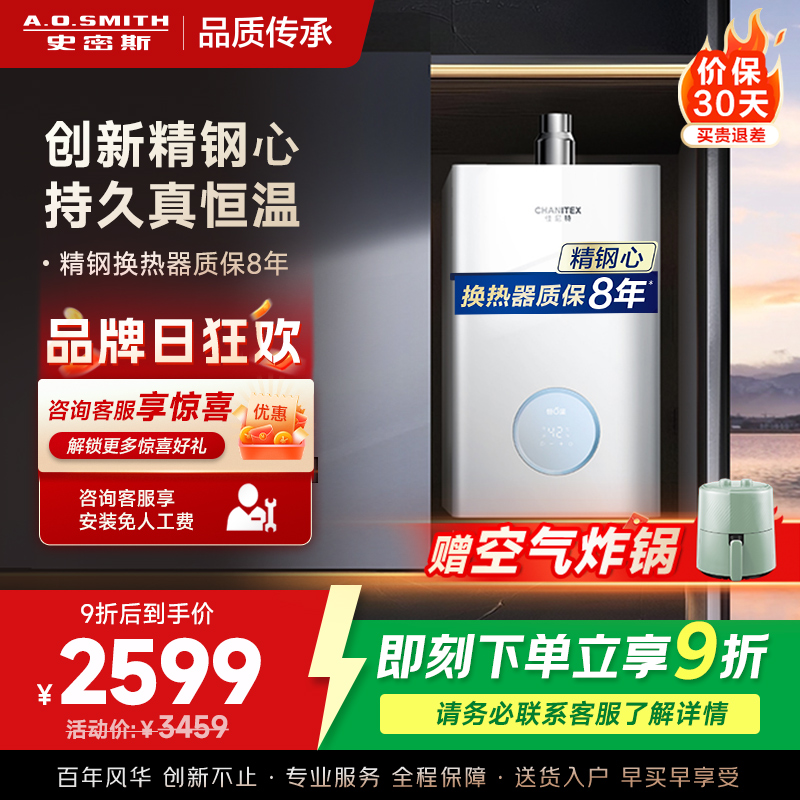 AO史密斯佳尼特16升燃气热水器佳尼特 小体积 不锈钢换热器8年包换 恒温大水量 抗风防冻 JSQ31-TCA1