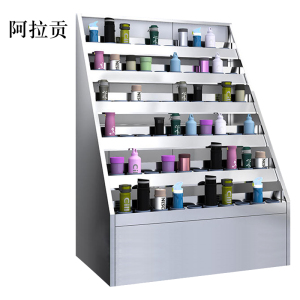 阿拉贡304不锈钢员工车间多格茶杯放置收纳柜60位水杯架1450*1050*705