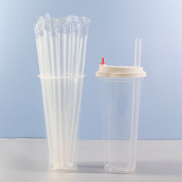 1cm口径一次性食品级独立包装透明吸管 19cm