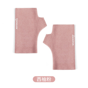 德绒半指手套漏指学生写字打字加绒保暖情侣女冬季天薄款半截毛巾4298