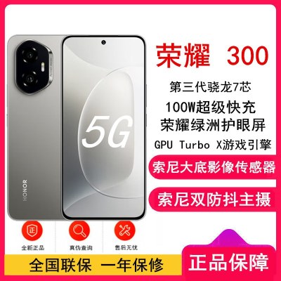 [全新]荣耀300 苍山灰 12GB+256GB 第三代骁龙7芯 5G 5300毫安青海湖电池 1000W快充 拍照手机