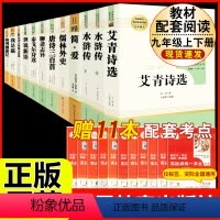 [人教版 12册]九年级上下册名著 [正版]人教版全套5册 九年级必读名著艾青诗选和水浒传原著完整简爱儒林外史人民教育出