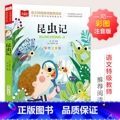 昆虫记 [正版]法布尔昆虫记彩图注音版二年级必课外阅读书儿童科普读物故事书大语文老师小学生经典书目带拼音的一二三年级上下