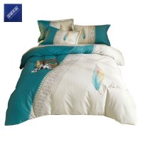 安居先森焕彩喷气全棉印花单人床三件套活性印染C1677