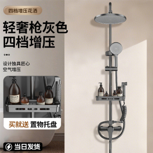 花洒套装手持花洒精铜家用卫浴增压枪灰浴室卫生间沐浴洗澡花晒莲蓬头711