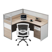 汉诺鑫威职员屏风办公桌椅组合办公室财务桌隔断员工桌椅组合单人位(含柜椅)