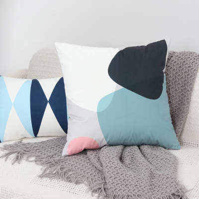 七日爱(Qiriai)几何图案抱枕套含芯北欧抱枕靠垫沙发靠垫办公室腰靠枕床头靠背垫