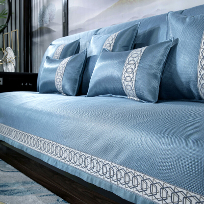 添福运夏季沙发垫套装简约防滑沙发凉席坐垫子123组合夏凉垫实木沙发凉垫布艺坐垫夏天款水洗冰丝沙发套罩巾支持定制飘窗垫子