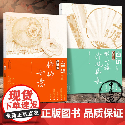 小白0.5倍速丛书 轻国风 全套两册 小白零基础 初学者入门教程 新手绘画基础学习柿柿如意那一缕清风拂来