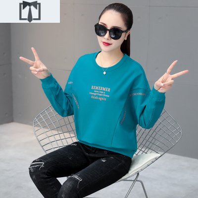 SUNTEK卫衣女2020年新款春秋薄款圆领宽松韩版潮蝙蝠袖秋季女士外套上衣卫衣