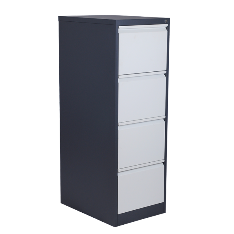 臻远 ZYJJ-800150文件挂劳柜卡箱办公资料柜矮柜A4FC挂快捞柜立式抽屉柜 灰白套色四抽鹅颈拉手