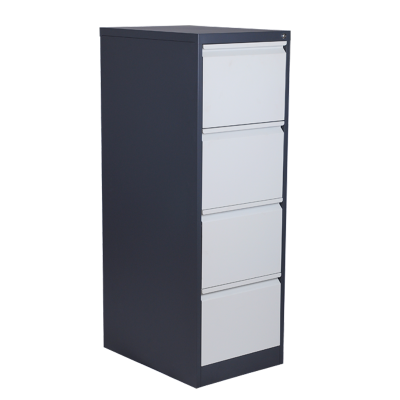 臻远 ZYJJ-800150文件挂劳柜卡箱办公资料柜矮柜A4FC挂快捞柜立式抽屉柜 灰白套色四抽鹅颈拉手