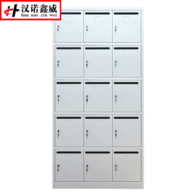 汉诺鑫威钢制信报箱小区多门信报柜带锁投递柜室外可定制15门信报箱