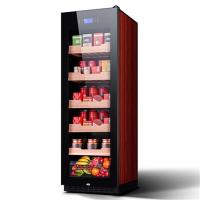 尊堡(zunbao)JC-435E茶叶冷藏保鲜恒温红酒柜冰箱冰吧客厅家用饮料雪茄柜 红木纹+果篮
