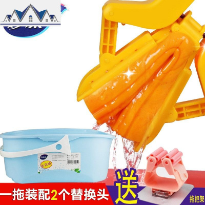 对折拖把胶棉拖把魔术吸水棉不锈钢杆拖地免手洗海绵拖把0462 三维工匠