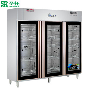 圣托(shentop)商用餐具消毒柜三门大容量 立式中温臭氧保洁柜 大型幼儿园饭店消毒碗柜 YTP1800-D7