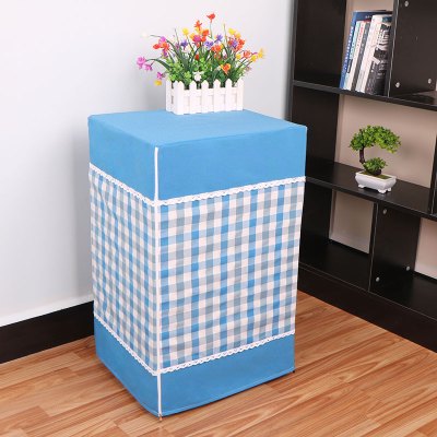 定做保险柜罩套子家用保险箱空气净化器防尘罩米魁布艺遮盖装饰套盖布深蓝小格常规款定制联系客服