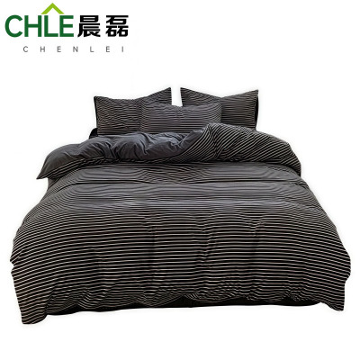 晨磊 床上四件套 180*220cm(黑白条) 套