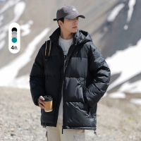 冬季羽绒服男90%白鸭绒外套男加厚保暖潮流青少年拼色连帽面包服