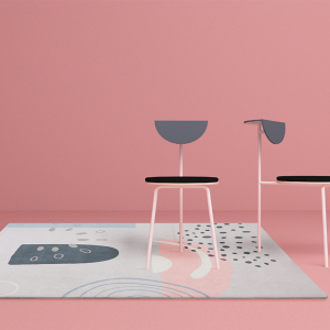 家柏饰(CORATED)灰色轻奢抽象个性卧室地毯满铺欧式现代简约儿童房床边地垫