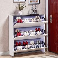 17cm超薄翻斗烤漆鞋柜白色易组装大容量玄关简约现代厅柜换鞋凳