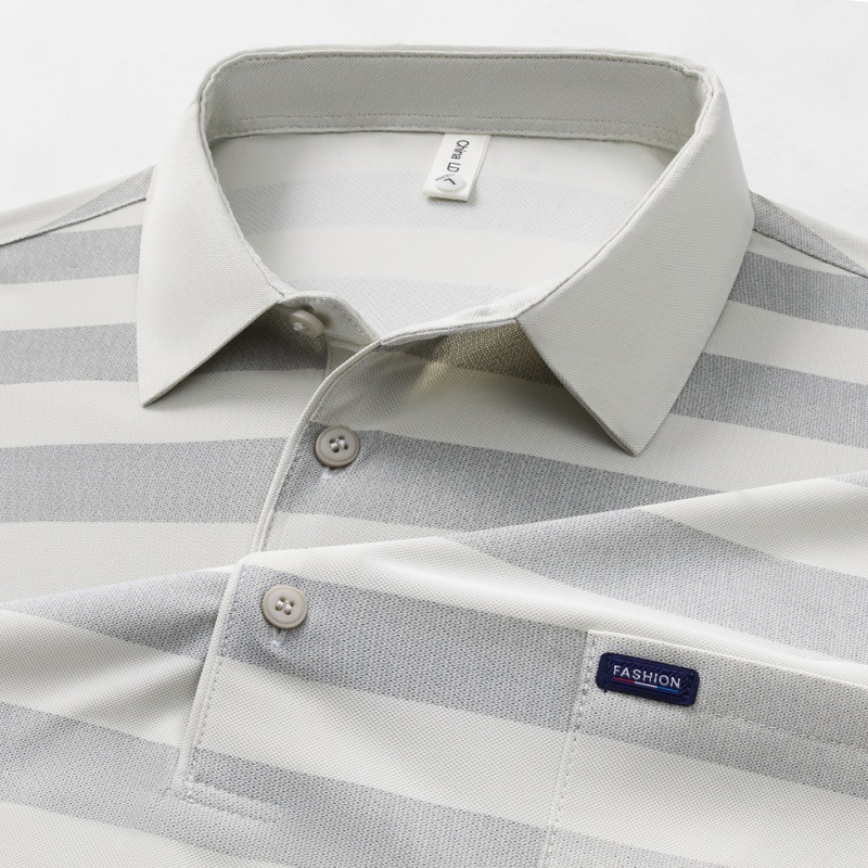 春夏新款男士短袖T恤简约翻领青年舒适休闲纯色透气薄款男装_277