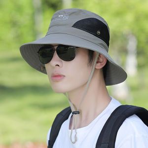 男士帽子夏天透气渔夫帽遮阳帽旅游登山户外盆帽沙滩骑车太阳网帽