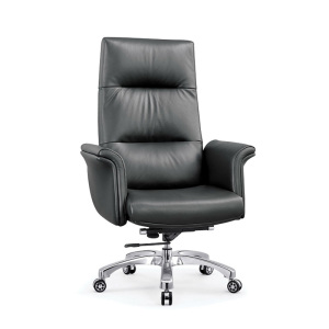 易企采 办公老板椅商务舒适班台椅电脑椅大班椅经理办公椅主管办公椅 黑色办公椅