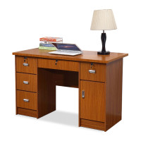 域赢办公电脑桌单人书桌写字台海棠色