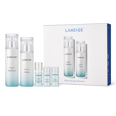 兰芝(Laneige)臻白水乳5件套盒(水120ml+乳100ml+水15+乳+精华露15ml)面部护肤套装礼盒